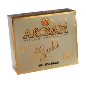 Черный чай Akbar (Акбар) Голд 100 пакетиков, 200г (100x2г)
